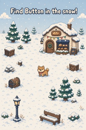 Find Button in the Snow!